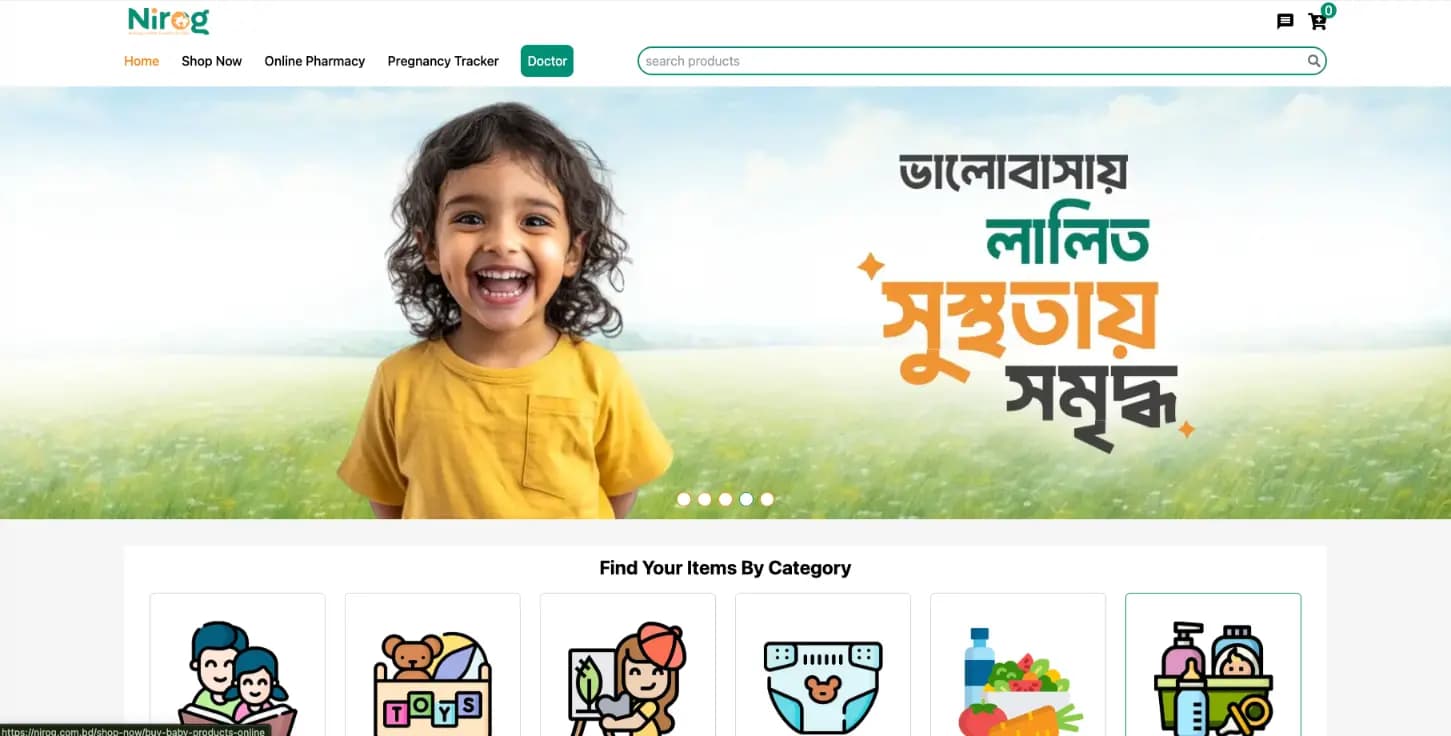 Nirog – Complete E-Commerce Platform for Babies & Mums